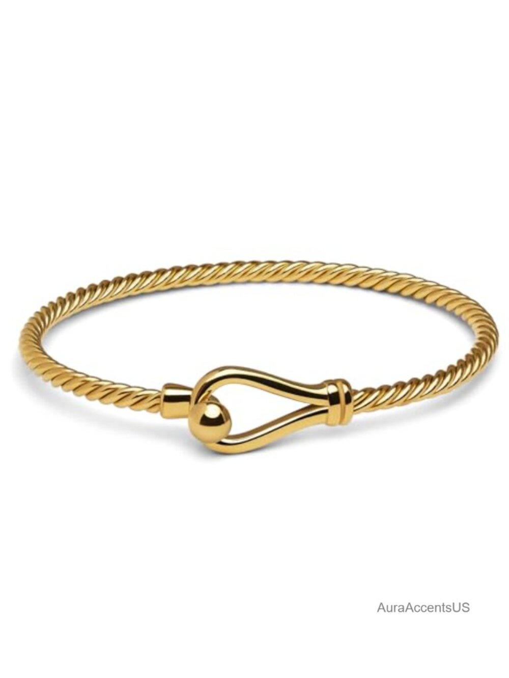 18K Gold Plated Stainless Steel Twisted Rope Cable Bracelet
